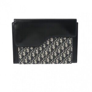 CHRISTIAN DIOR iPad Air Case Beige Navy Blue Jacquard Leather